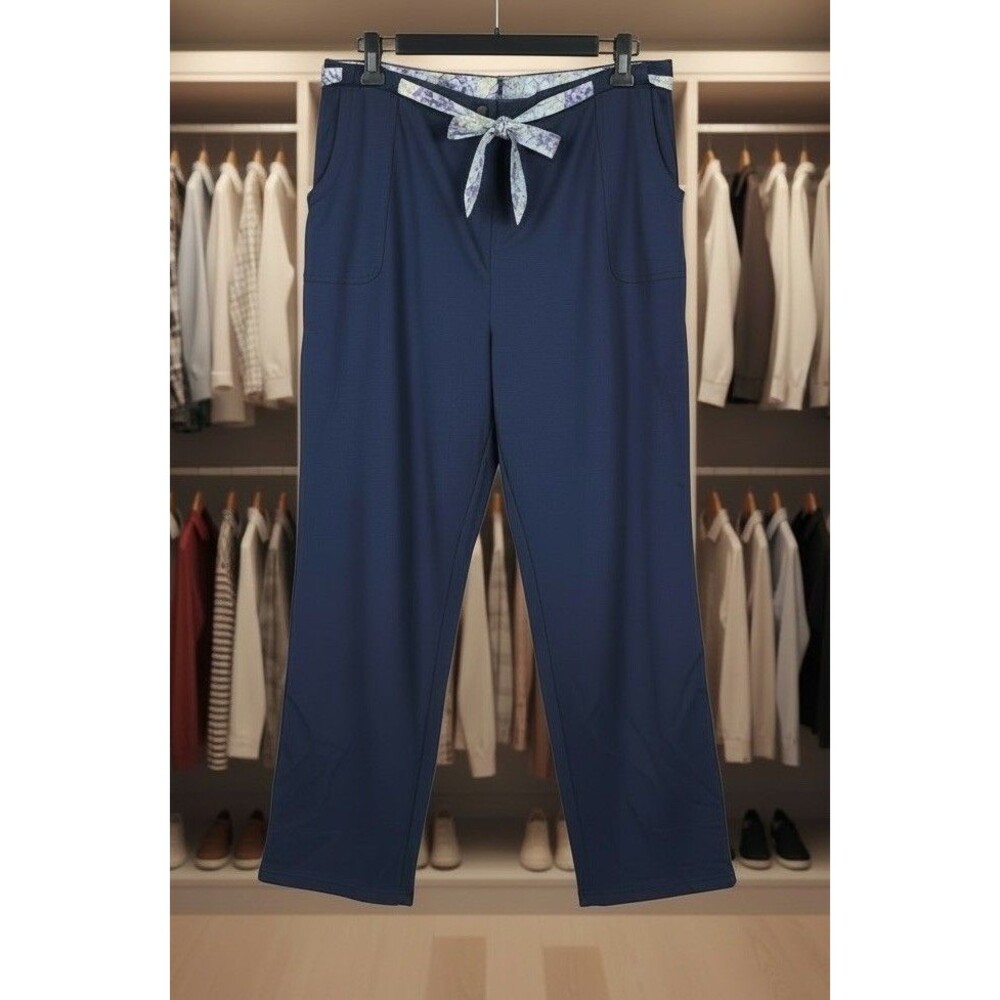 Modern Soul Women’s 1X Navy Stretch Pants Side Pockets 31in Inseam 18.5 Waist - Picture 2 of 8